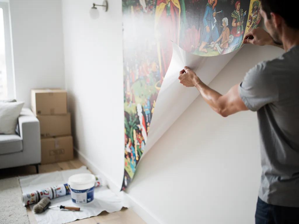 What makes peel-and-stick murals better for renters